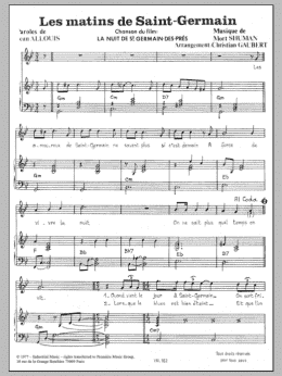 page one of Les Matins De Saint-Germain (Piano & Vocal)