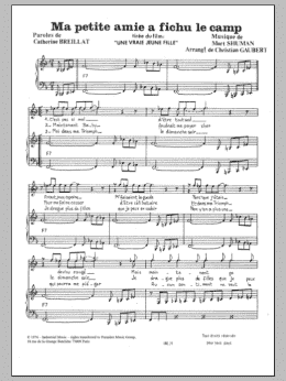 page one of Ma Petite Amie A Fichu Le Camp (Piano & Vocal)
