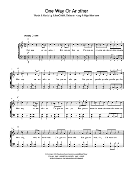 page one of One Way Or Another (Teenage Kicks) (Beginner Piano (Abridged))