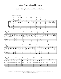 page one of Just Give Me A Reason (feat. Nate Ruess) (Beginner Piano (Abridged))