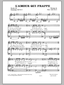 page one of L'Amour Qui Frappe (Piano & Vocal)