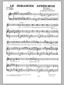 page one of Le Dimanche Apres-Midi (Piano & Vocal)
