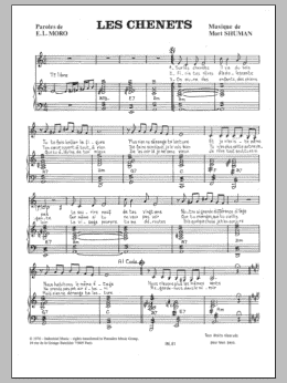 page one of Les Chenets (Piano & Vocal)
