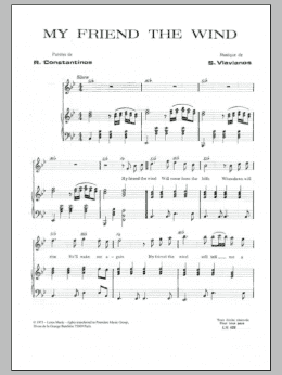 page one of My Friend The Wind (Piano & Vocal)