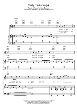 page one of Only Teardrops (Piano, Vocal & Guitar Chords)
