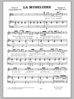 page one of La Museliere (Piano & Vocal)