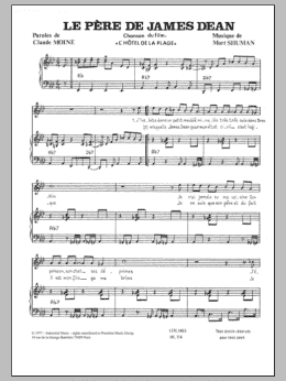page one of Le Pere De James Dean (Piano & Vocal)
