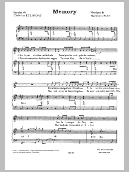page one of Memory (Piano & Vocal)