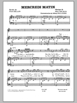 page one of Mercredi Matin (Piano & Vocal)