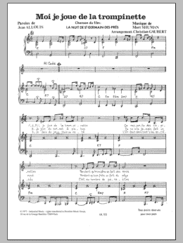 page one of Moi Je Joue De La Trompinette (Piano & Vocal)