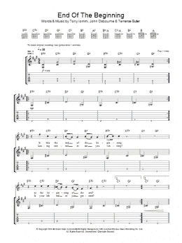page one of End Of The Beginning (Guitar Tab)