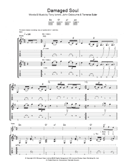 page one of Damaged Soul (Guitar Tab)