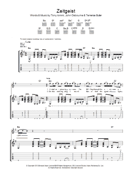 page one of Zeitgeist (Guitar Tab)