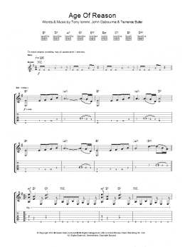 page one of Age Of Reason (Guitar Tab)