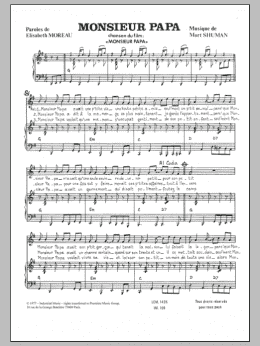 page one of Monsieur Papa (Piano & Vocal)