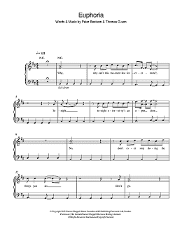 page one of Euphoria (Easy Piano)