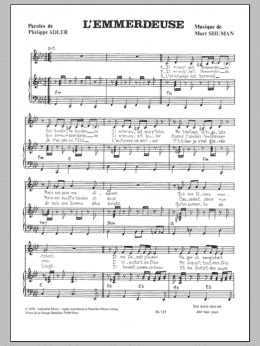 page one of L'emmerdeuse (Piano & Vocal)