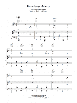 page one of Broadway Melody (Piano, Vocal & Guitar Chords)
