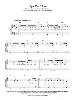 page one of Hips Don't Lie (Easy Piano)
