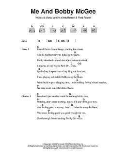 page one of Me And Bobby McGee (Guitar Chords/Lyrics)