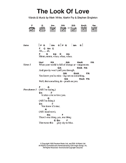 page one of The Look Of Love (Guitar Chords/Lyrics)