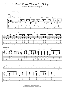 page one of Don't Know Where I'm Going (Guitar Tab)