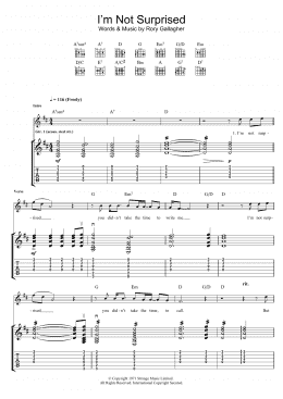 page one of I'm Not Surprised (Guitar Tab)