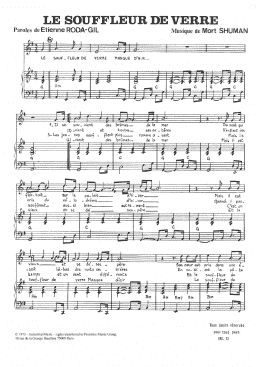 page one of Le Souffleur De Verre (Piano & Vocal)