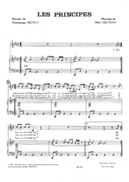 page one of Les Principes (Piano & Vocal)
