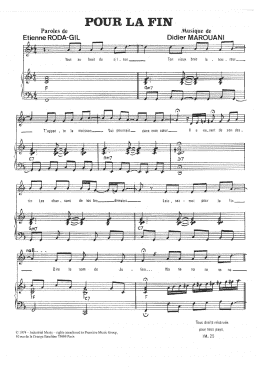 page one of Pour La Fin (Piano & Vocal)