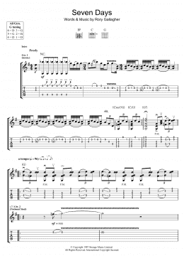 page one of Seven Days (Guitar Tab)