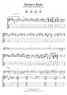 page one of Banker's Blues (Guitar Tab)