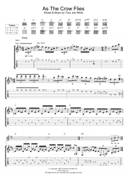 page one of As The Crow Flies (Guitar Tab)