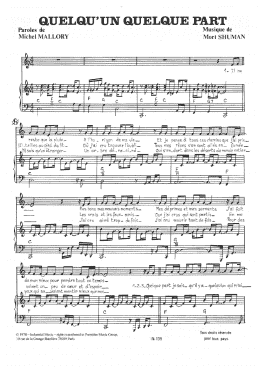 page one of Quelqu'un Quelque Part (Piano & Vocal)
