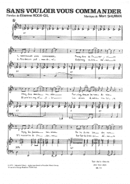 page one of Sans Vouloir Vous Commander (Piano & Vocal)