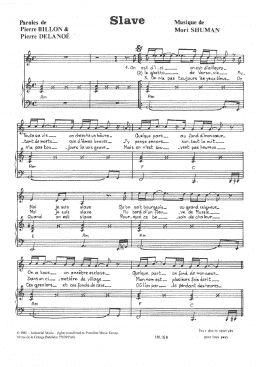 page one of Slave (Piano & Vocal)