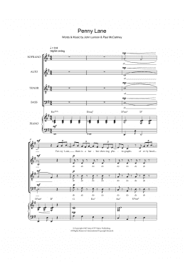 page one of Penny Lane (SATB Choir)