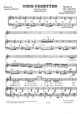 page one of Tous Vedettes (Piano & Vocal)