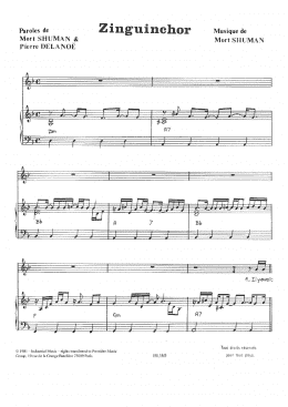 page one of Zinguinchor (Piano & Vocal)