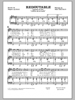 page one of Redoutable (Musique De Film) (Piano & Vocal)