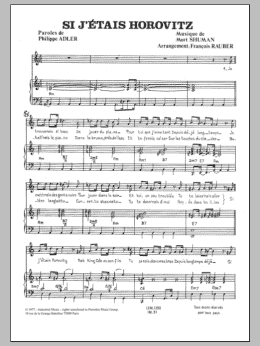 page one of Si J'etais Horovitz (Piano & Vocal)