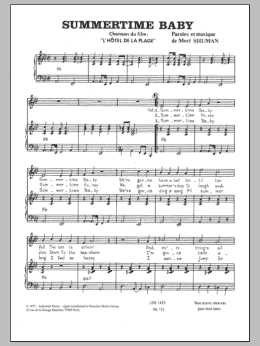 page one of Summertime Baby (Piano & Vocal)