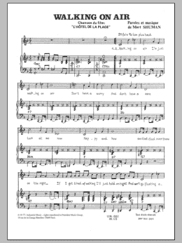 page one of Walking On Air (Piano & Vocal)