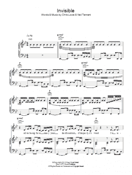 page one of Invisible (Piano, Vocal & Guitar Chords)
