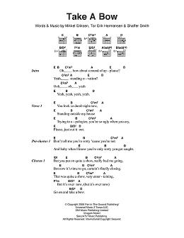 page one of Take A Bow (Guitar Chords/Lyrics)