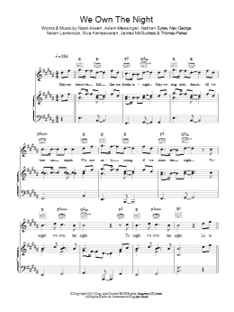 page one of We Own The Night (Piano, Vocal & Guitar Chords)