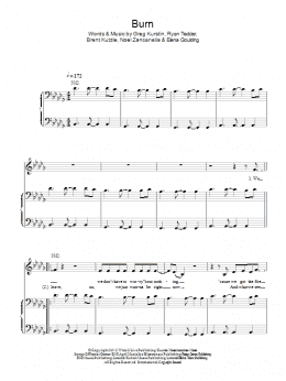 page one of Burn (Piano, Vocal & Guitar Chords)