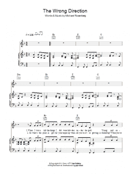 page one of The Wrong Direction (Piano, Vocal & Guitar Chords)