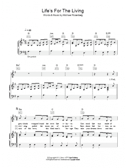 page one of Life's For The Living (Piano, Vocal & Guitar Chords)