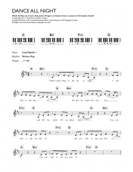 page one of Dance All Night (Piano Chords/Lyrics)